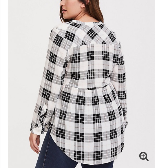 ❌SOLD❌ EMMA - PLAID CHALLIS BABYDOLL TUNIC - Picture 3 of 6